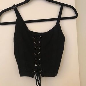 Guess lace up crop top